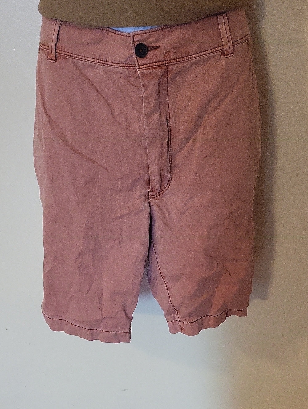 Men's Flat Front Cotton Chino Shorts in Dusty Rose